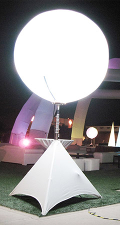 Un ballon sphère avec une bonne protection et un éclairage optimal.